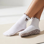 Pilates Socken Schleife braun